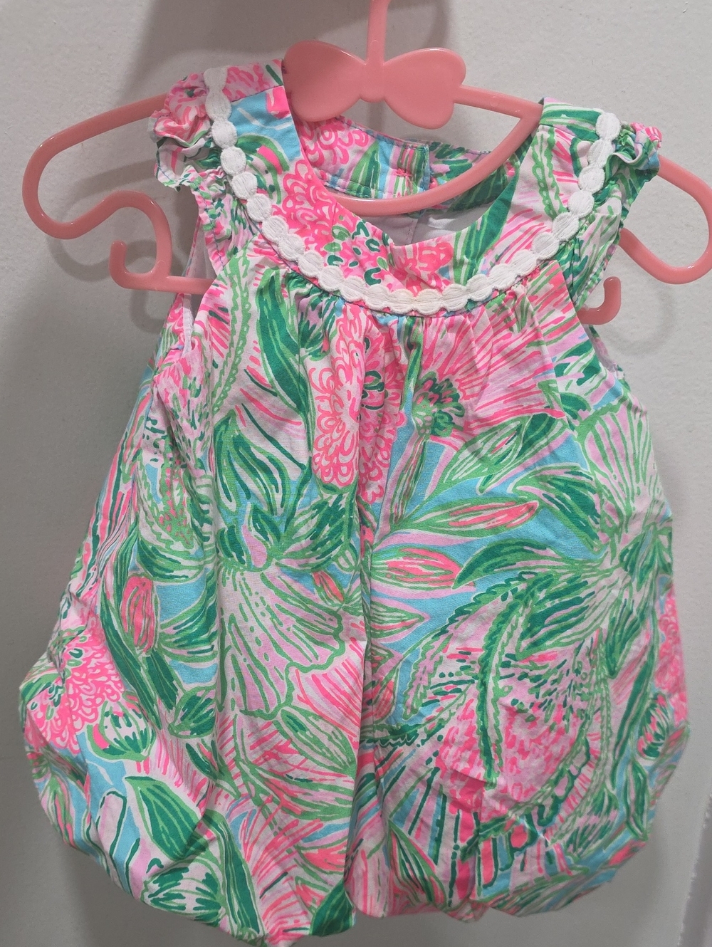 Lilly Pulitzer Pink Green Blue Floral Bubble Dress